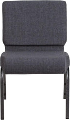 Flash Furniture 4 Pack HERCULES Series 21''W Church Chair in Dark Gray Fabric - Silver Vein Frame