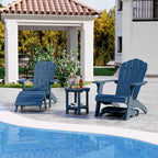 YEFU Adirondack Ottoman Set of 2, Patio Foot Rest, Adirondack Foot Rest, Folding Adirondack Footstool, Weather Resistant for Adirondack Chair, Widely Used for Outdoor, Backyard, Fire Pits-Navy Blue