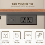 HOOBRO Small Computer Desk, 28.3" Desk for Small Spaces, Office Desk with Power Outlet & Adjustable Monitor Stand, Compact Desk with Storage, Writing Table for Bedroom, Office, Rustic Brown BF38UDN01
