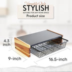 WILDMOS Tea Bag Organizer,Wire Basket Drawer Design for Teabag Holder Container for Countertop,Tea Station Chest Display Container Box for Countertop Kitchen.
