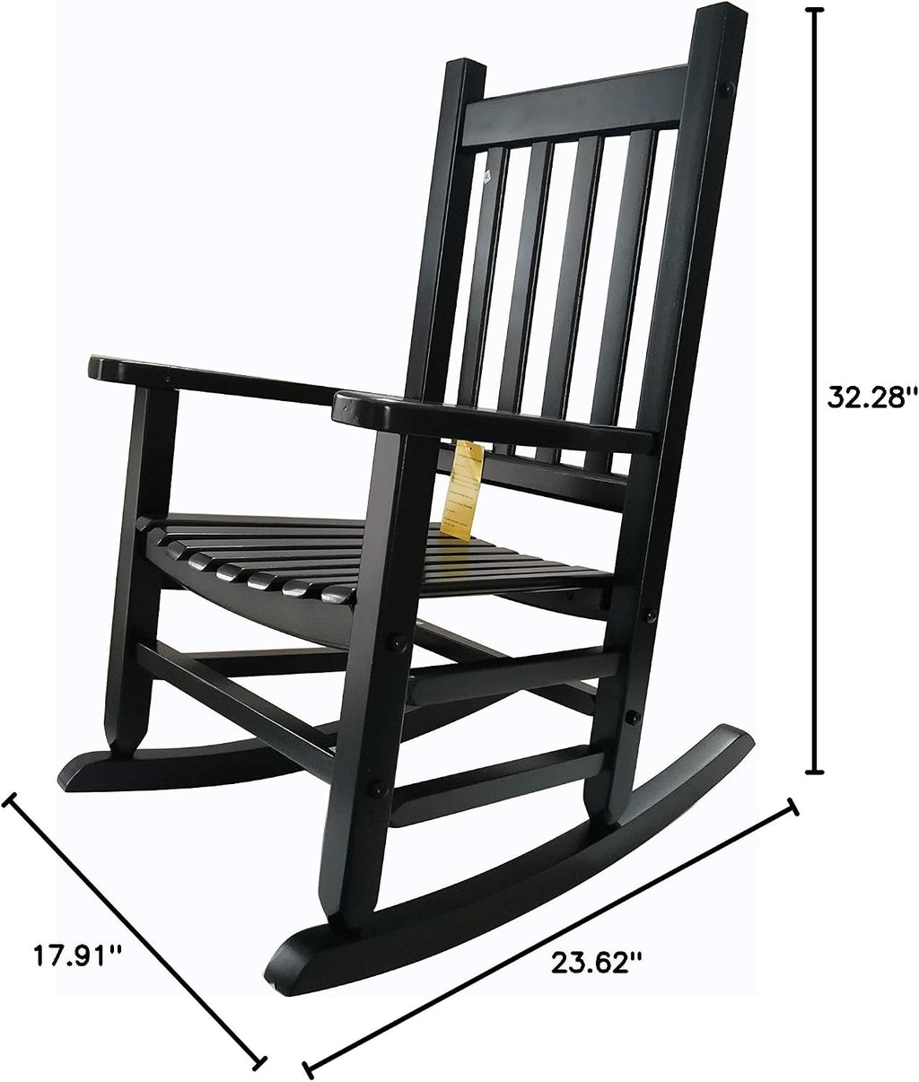 K086DG Durable Dark Green Child’s Wood Porch Rocker/Outdoor Rocking Chair - Indoor or Outdoor - Suitable for 4-8 Years Old