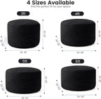 Bean Bag Chairs, 3FT Bean Bag with Memory Foam Filling, Removable and Washable Pinwale Plush Cover, Comfy Bean Bag Chairs for Living Room, Den, Bedroom or Office-Black