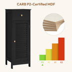 Yaheetech 34.5”H Bathroom Storage Cabinet, Narrow Floor Cabinet with 1 Drawer & 1 Door,Slim Storage Organization for Bathroom,Living Romm,Hallway,Corner,Small Space,Black