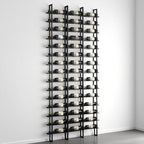 Large Wall Mount Wine Rack, 16 Tier 48 Bottle Wine Storage Organizer Display Holder, Metal Liquor Display for Wine Cellars, Home Bars, Kitchens, and Dining Rooms