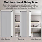 40x57 Retractable Aluminum Sliding Door – Soundproof, Waterproof Low Track Interior Folding Doors for Closet, Room Divider, Living Room, Bedroom, Kitchen, Office White (WxH) 47x76in/119.4x193cm