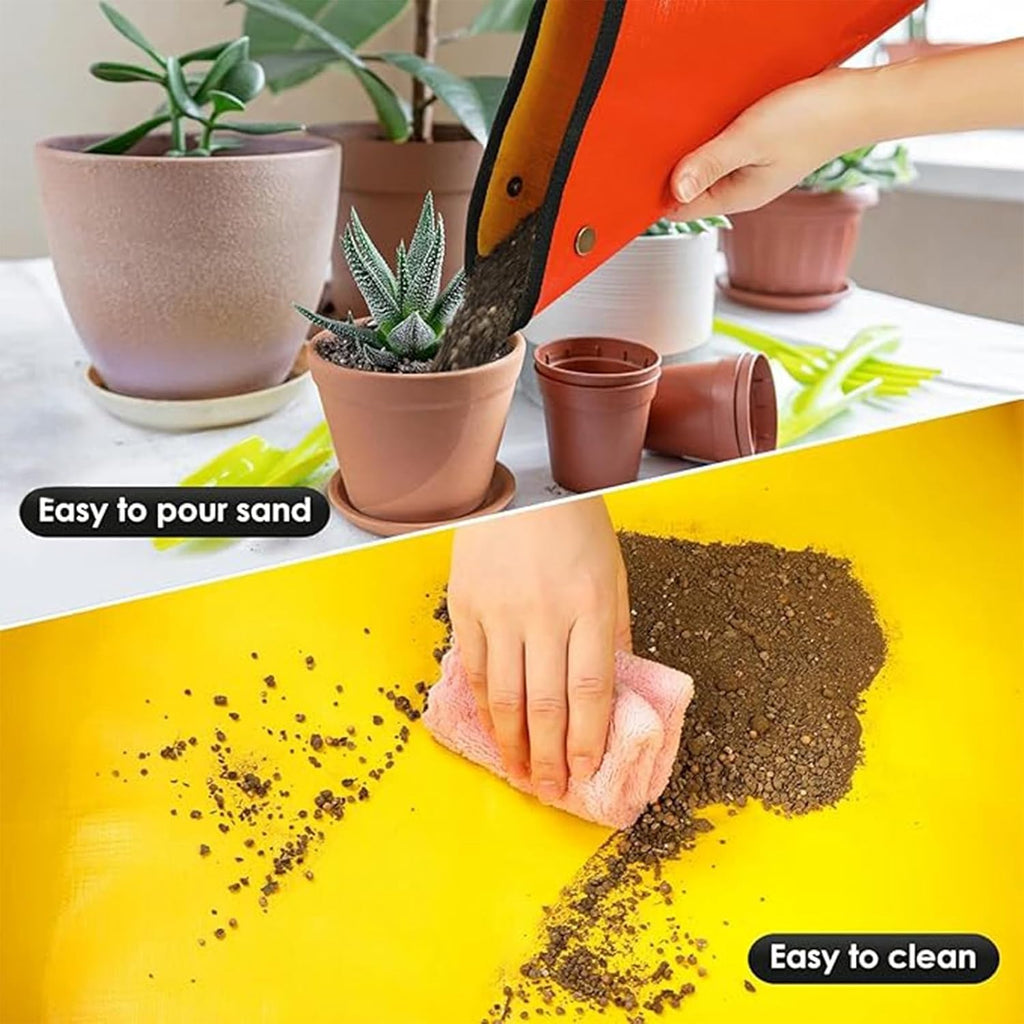 Extra Large Reusable Repotting Mat 40x40 Inch（100x100cm）- Waterproof Plant Transplant Mat for Indoor Gardening,Orange
