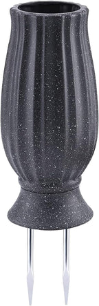 10” Cemetery Vases with Metal Spike for Artificial Flower Grave Decorations | Headstones Flower Holder with Drainage Hole for Artificial Flowers-Cemetery Vases for Grave Memorials Sympathy Gift
