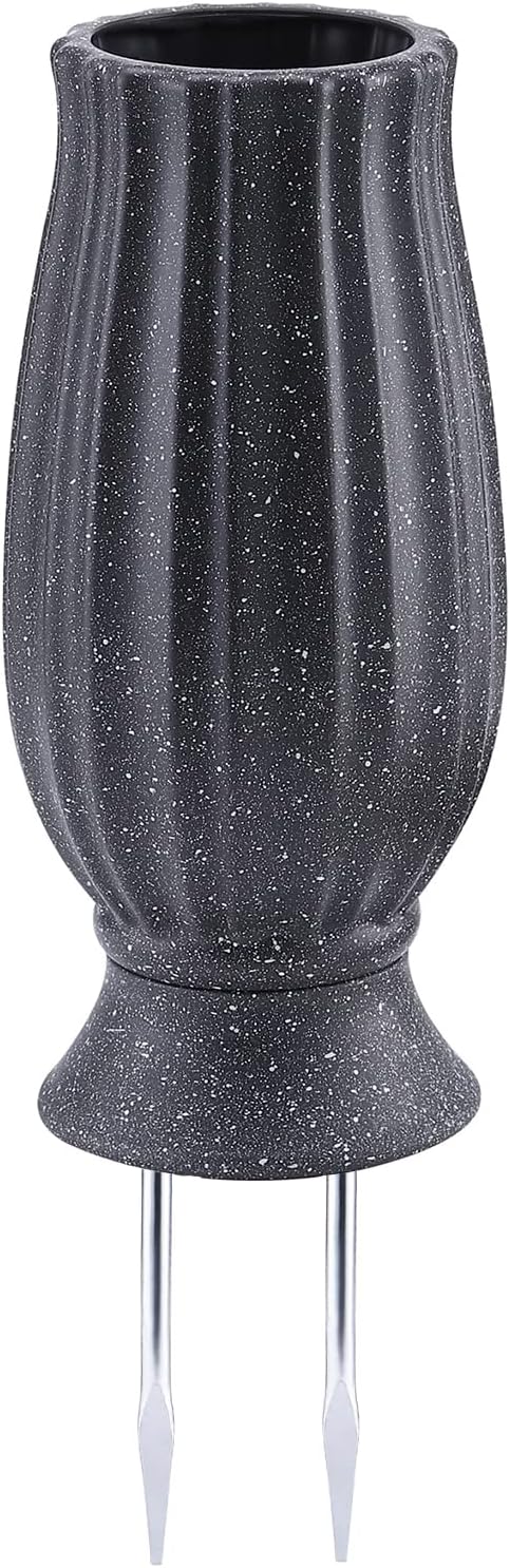 10” Cemetery Vases with Metal Spike for Artificial Flower Grave Decorations | Headstones Flower Holder with Drainage Hole for Artificial Flowers-Cemetery Vases for Grave Memorials Sympathy Gift