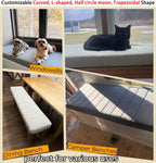 Custom Window Seat Cushions Indoor Waterproof Anti-Cat Scratch Circle Fleece Bay Window Cushion Comfortable Thickened Foam Customized Bench Seating Cushion for Indoor Furniture with Non-Slip Bottom