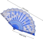 VILLCASE 8pcs Chinese Folding Hand Fans Vintage Retro Style Foldable Handheld Fans for Women Summer Dance Party Decoration