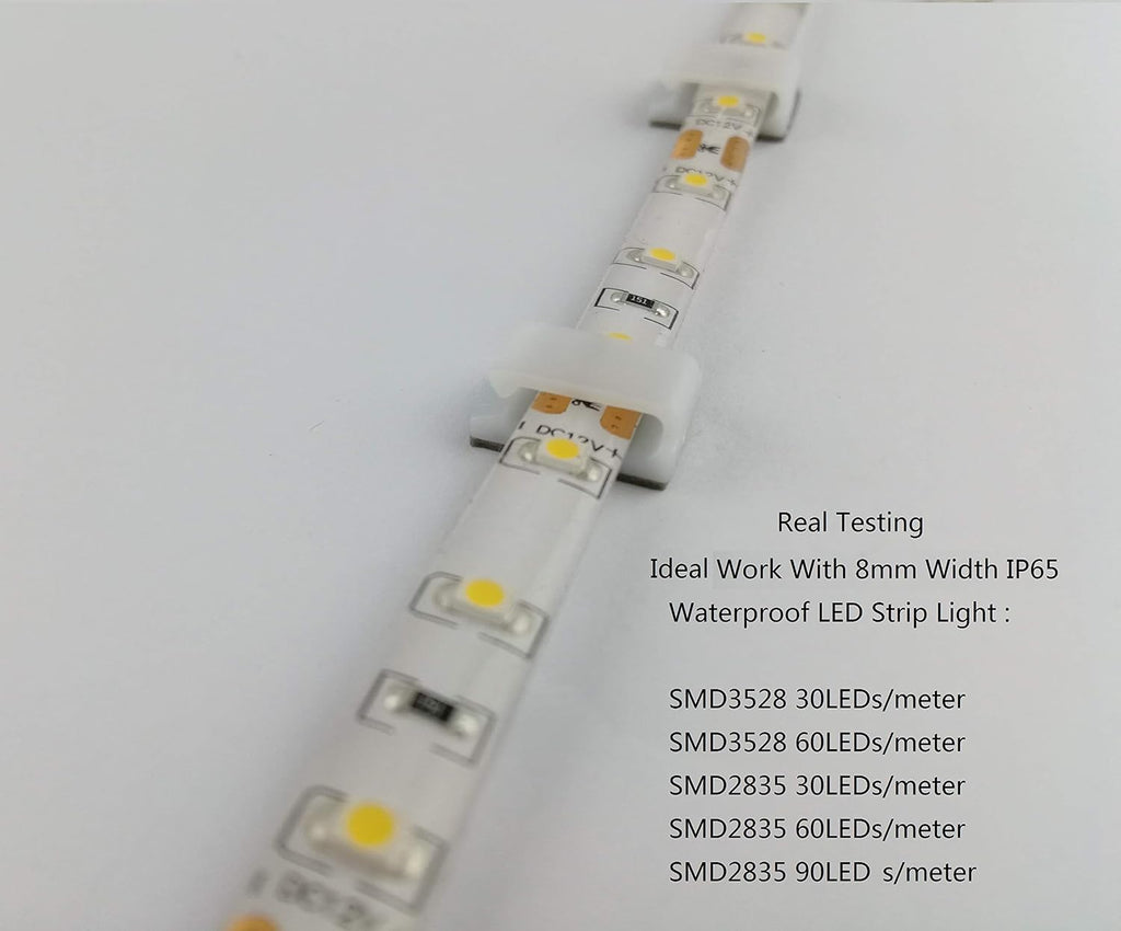 Threetwofour LED Strip Light Clips self Adhesive mounting Brackets Cable Clamp for 8-10mm Width IP65 led Strip Light Cable Clips Wire Holder for Dash cams,Network Cables 100Pack
