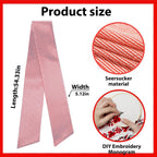 Christmas Wreath Sash for Front Door, Red Stripes Seersucker Sash Holiday Wreath Accessories for Home Wedding Birthday Decorations