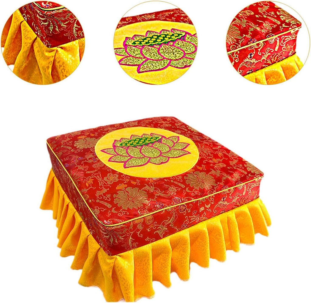 Kneeling Meditation Stool Prayer Stool with Washable Cover Flat Seat Comfortable for Adults Meditation Floor Seat for Praying