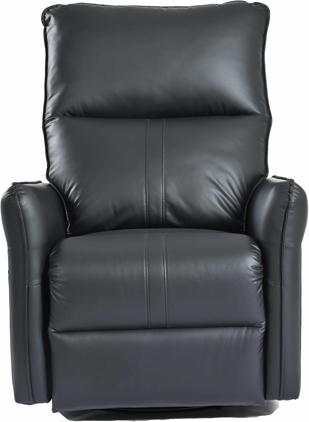 Recliner Chair with 270° Power Swivel & USB Ports,Electric Rocking Chair Nursery Glider in PU Faux Leather for Living Room, Bedroom (Black)