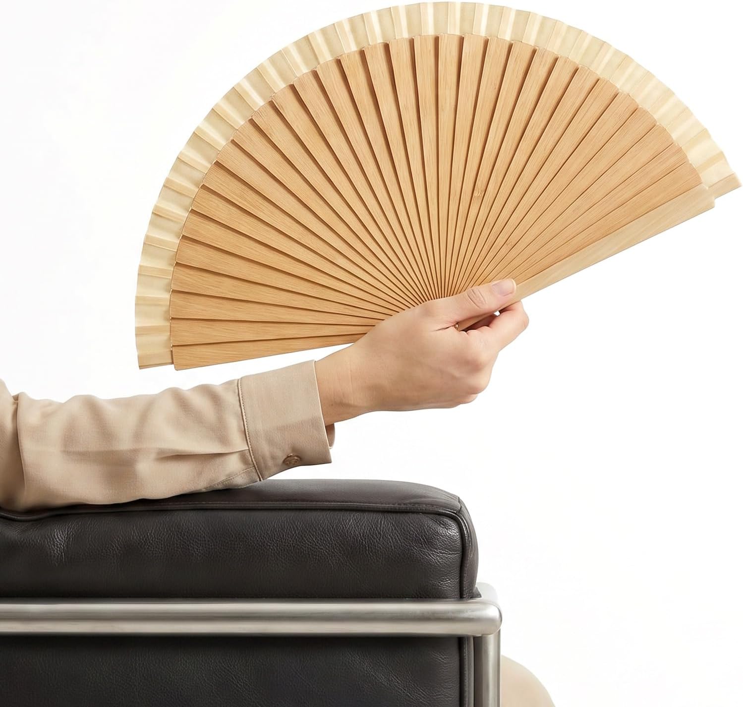 Jeffdad Classical Folding Fans Hand Fan, Decorative Folding Fans Elegant Fan for Women Classical Vintage Wooden Hand Fans Bamboo Handheld for Dancing Decoration Party