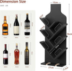 FAVOOSTY Wine Rack Wall Mounted for 6 Wine Bottles, Wall Racks for Wine Bottles Display and Storage with Glass Holder, Wood Wine Rack for Living Room, Dining Room, Wine Cellar, Bar (Black)