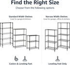 Amazon Basics 4-Shelf Adjustable Heavy Duty Steel Wire Rack Storage Shelving, Sturdy Garage Shelving, 350 lbs Capacity Per Shelf, Easy No-Tool Assembly, 36" x 14" x 54", Black