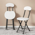 Metal Chairs Stacking Folding Stools 76cm - Space Saving Commercial Event Seat,Heavy Duty,with Back and Footrest,Anti Slip feet(White)