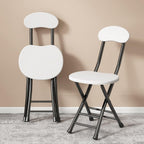 Metal Chairs Stacking Folding Stools 76cm - Space Saving Commercial Event Seat,Heavy Duty,with Back and Footrest,Anti Slip feet(White)