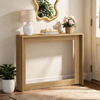 YATINEY Narrow Console Table, 39.4'' Small Farmhouse Entryway Table, Wooden Console Table Entryway, Slim Farmhouse Couch Table Behind Sofa for Living Room, Hallway, Foyer, Light Walnut CT36VV