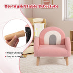 Costzon Kids Sofa, Children Pink Armchair with Solid Wood Frames, Plush Fabric, Anti-Tip Design, Floor Reading Sofa Chair for Playroom, Kids Room, Nursery, Toddler Couch Chair Comfy for Boys Girls