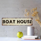 Retro Boat house Metal Tin Sign 4x16 Inch, Country Style Theme Wall Decor for Home, Farmhouse