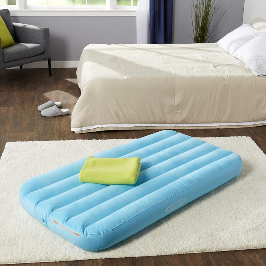 INTEX 66803EP Cozy Kidz Inflatable Airbed: Fiber-Tech – Velvety Soft Surface – Carry Bag Included – Color May Vary – 34.5" x 62" x 7"