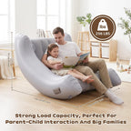 Autism Sensory Inflatable Rocking Chair for Kids, Sensory Room Must Haves Crash Pads Bubble Bouncer Sensory Play Equipment (Gray, 46.5-42.5-32.7inches)