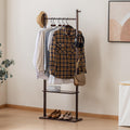 SOBIBO Clothes Rack Solid Wood Coat Rack with Shelves and Hooks – Garment Clothing Rack Coat Rack with Storage for Hallway, Bedroom, Living Room, 23.6 inch, Walnut
