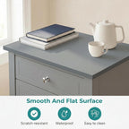 SEJOV EJOV 28" Tall Nightstand Set 2 with 2 Drawers and Open Shelf, Gray | Modern Bedside Table, Larger Wooden End Table Farmhouse Style Night Stand with 26inch Wide Desktop & Spray-painted Surface