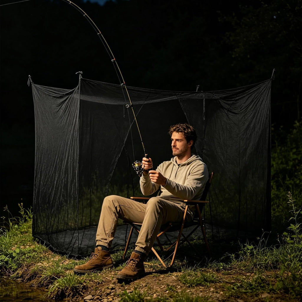 Fly Net - Durable Polyester lnsect Protection Netting, Spacious Adventure Travel Canopy, essentiaI Climber Sleeping Bed Cover, Easy Setup Relaxation Enclosure | for Home Yard Indoor Outdoor Use