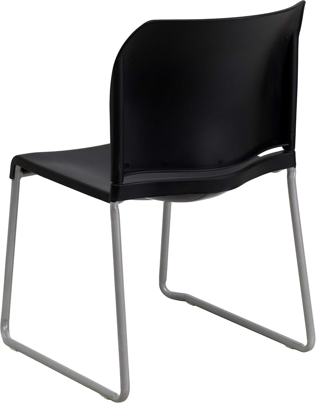 Flash Furniture Hercules Series Contoured Stacking Chairs for Waiting Rooms and Offices, Ergonomic Lobby Chairs with Curved Back, Set of 5, Black