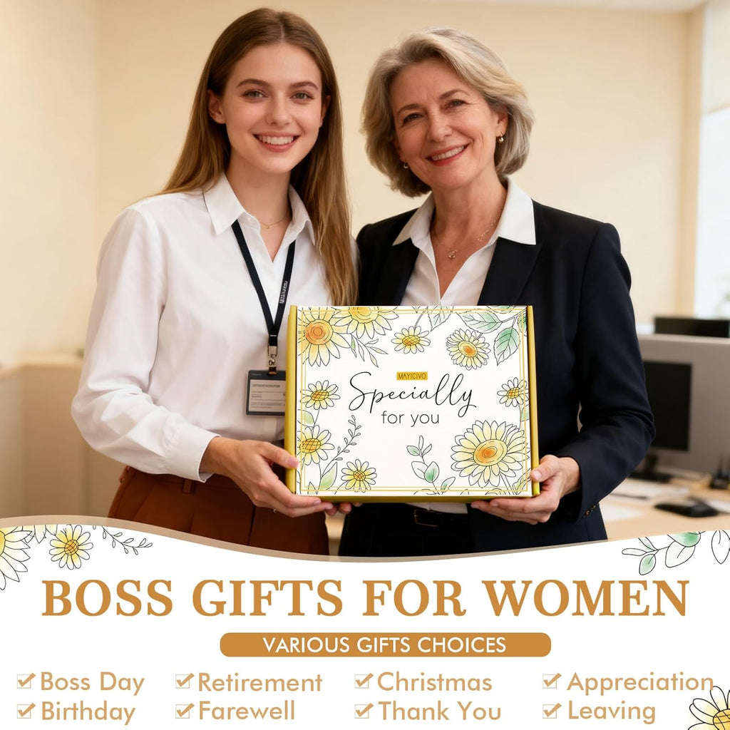Bosses Day Gifts for Women Her, Cool Boss Lady Gifts for Women, Funny Thank You Birthday Easter Basket Bosses Appreciation Gift Set, Best Office Farewell Leaving Going Away Retirement Gift for Boss