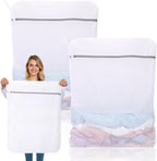 Dntorx 2 Pack XX-Large Mesh Laundry Bags for Delicates, 24 x 32 Inches Reusable Laundry Bag Durable Wash Bags for Washing Machine for College, Family, Travel, Storage