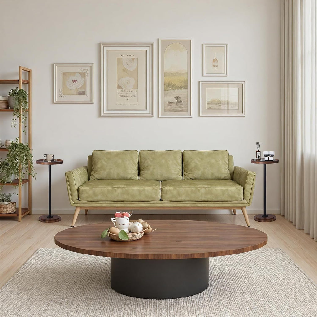 Home Dector Sofa Side Table, Small Drink Table for Small Spaces, Coffee End Table with Wood Leg for Living Room, Bedroom, Corners(Rustic Brown)