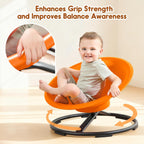 Spinning Chair for Autistic Kids, Sit and Spin Autism Toys for Age 3+, Sensory Swivel Chair Enhancing Motor Skills, Educational Indoor & Outdoor Toys (Orange)