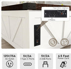 jimeimen Farmhouse Lift Top Coffee Table with Storage, Wood Square Center Table with Charging Station&USB Port, Living Room Table w/Large Hidden Space, for Living Room, Bedroom, Home Office, White