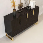homary Modern 59" Buffet Cabinet Table with 4 Doors & 6 Shelves - Sideboard Cabinet for Dining Room, Kitchen (Black)
