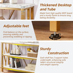 HOMISSUE Sofa Console Table, Rustic Console Table with 3-Tier Storage, Engineered Wood Sofa Tables with Open Shelves, Heavy Duty Entryway Tables for Living Room, Hallway (47 Inch, Gold)
