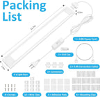 maylit Under Cabinet Lighting Plug in, 4 Pcs 14 Inch Linkable Ultra Bright LED Light Bars, Renter Friendly Lamp, Wired Indoor Lights for Kitchen Cabinet, Counter, Workbench, Desk, Shelf, Cool White