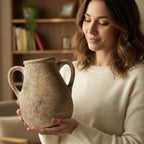 MILÖNGA Ceramic Vase Raw Terracotta Vase for Centerpieces,Modern Farmhouse Rustic Vintage Flower Vase for Pottery Barn Home Decor,Living Room,Kitchen Bedroom (Brown, 7.5 Inches)