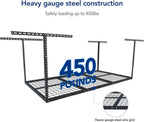 FLEXIMOUNTS 2 Pack 4x6 Overhead Garage Storage Adjustable Ceiling Rack 72" Length x 48" Width x 40" Height, 450lbs Weight Capacity, Black, Classic Series