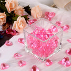 Bememo 168 Pieces Valentine's Day 3D Acrylic Heart Gems Crystal for Table Scatter Decorations Heart Shaped Vase Filler for DIY Crafts Rhinestones Valentine's Wedding Supplies (Pink)