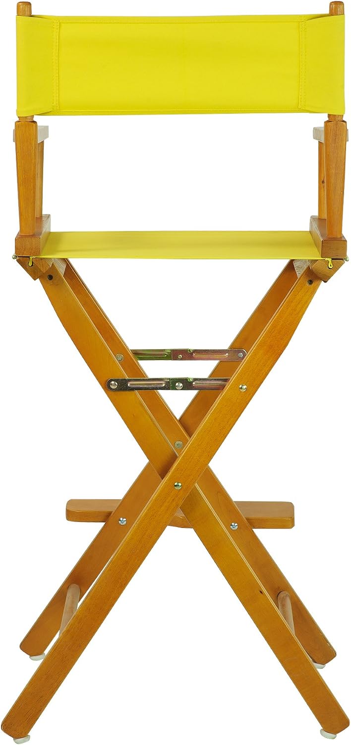 Casual Home 30" Director's Chair Honey Oak Frame-with Yellow Canvas, Bar Height