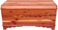 Rustic Red Door Co. Cedar Hope Chest with Waterfall Top, Amish Made Wooden Storage Trunk Box for Bedroom, Blanket, Clothes, Anti-Slam Hinges and Lock, 46", Cedar Wood, Natural Stain