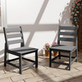 GREENVINES Patio-Chair | Outdoor Dining Chairs Set of 2 | HDPE Plastic | Armless |All Weather | for Backyard Deck Poolside Garden | Grey