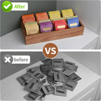 Acacia Wood Tea Bag Organizer with 8 Slots – Tea Bag Holder and Tea Organizer, Sugar Packet Storage for Countertops