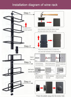 Wall Mount Wine Rack – 12 Bottles – Wine Bottle Holder for Wall