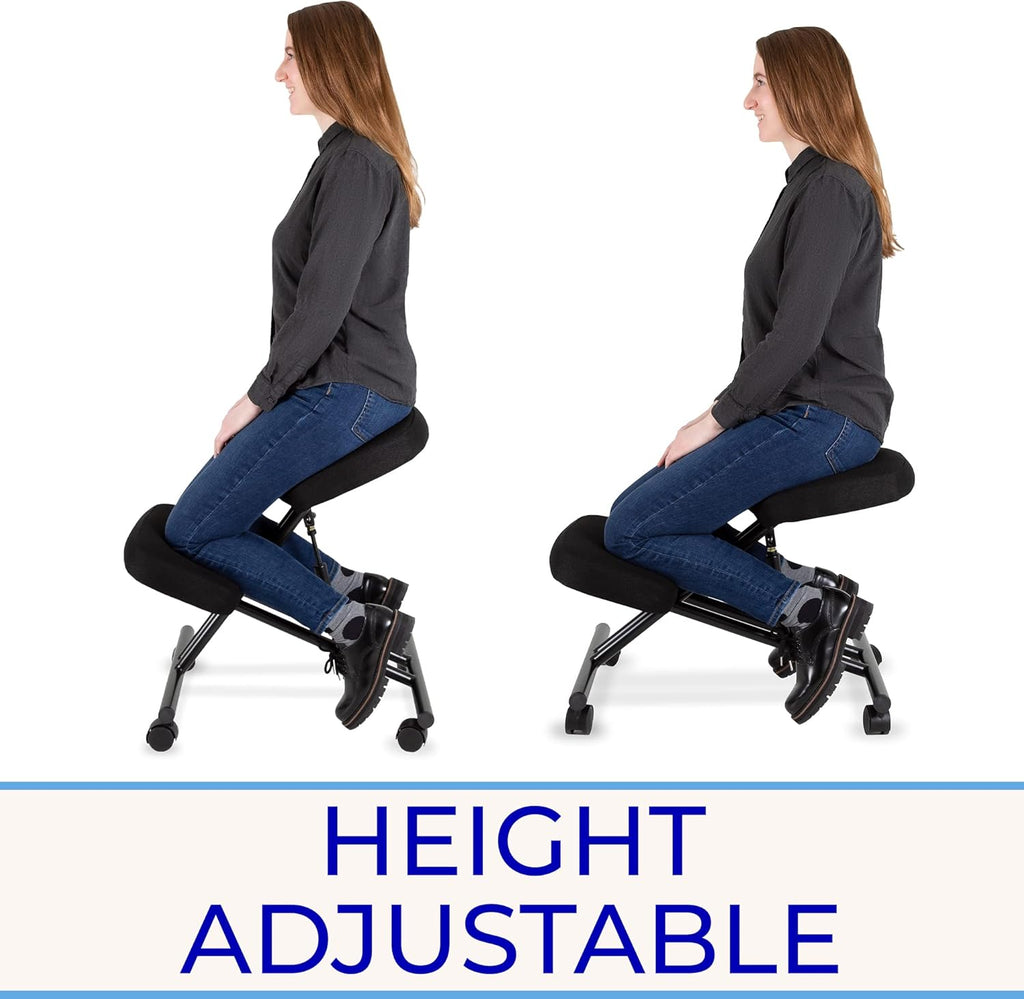 ProErgo Pneumatic Ergonomic Kneeling Chair | Fully Adjustable Mobile Office Seating | Improve Posture to Relieve Neck & Back Pain | Easy Assembly | Use in Home, Office & Classroom