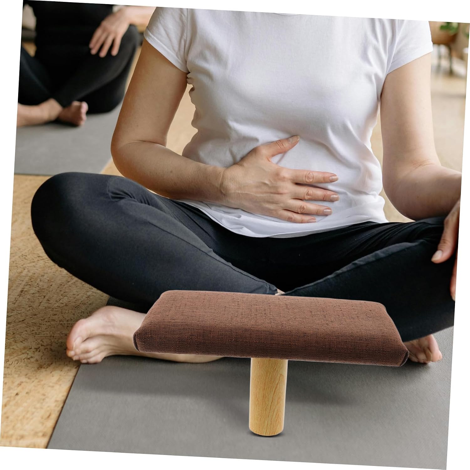 Wooden Bench with Cushion, Small Portable Prayer Stool for Adults Under 150cm, Balance Chair for Home, Travel, and Mindfulness Practice